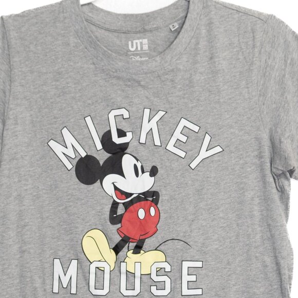 Mickey Mouse Size M Graphic Gray T-Shirt By Uniqlo 100% Cotton For Adults - Picture 3 of 8